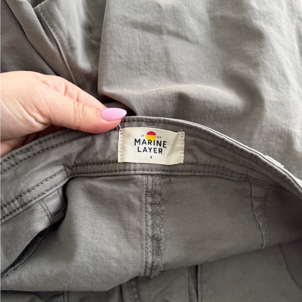 Marine Layer Bridget Crop Dusty Olive Green Pants - Picture 4 of 6